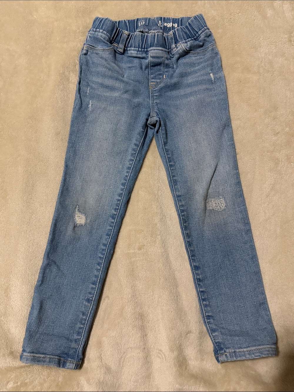 GAP Light Blue Girls' Denim Jeggings with Elastic Waist